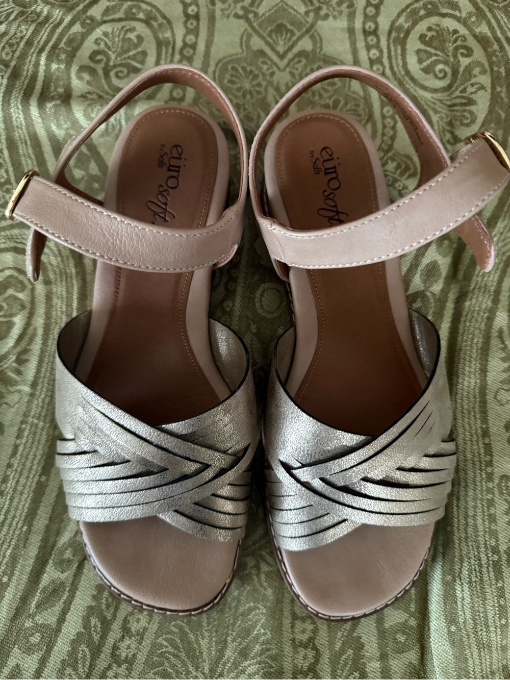 Euro Soft Silver and Blush Women's Sandals